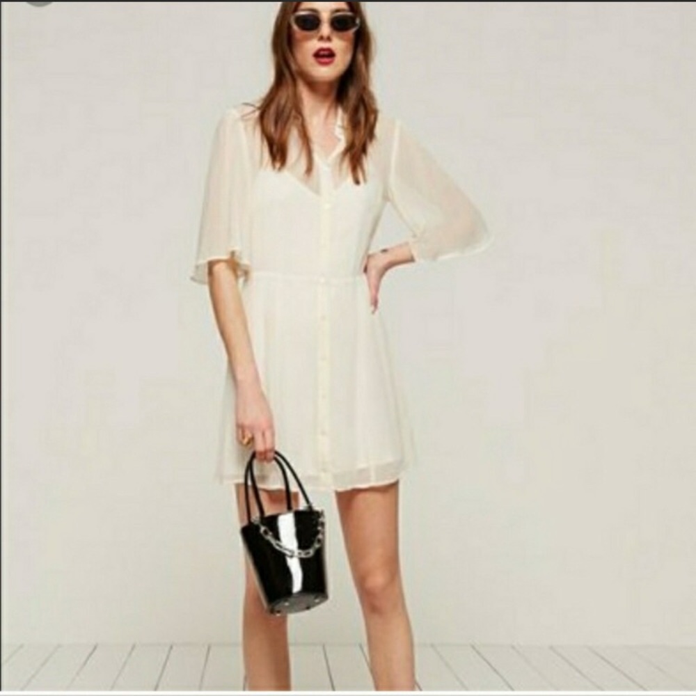 Reformation Lulu dress in White Cream sz 2